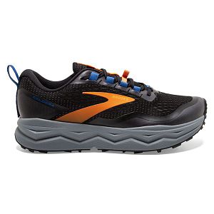 Brooks Caldera 5 Trail Running Shoes - Mens, Black/Yellow/Blue | IE-OQK103972